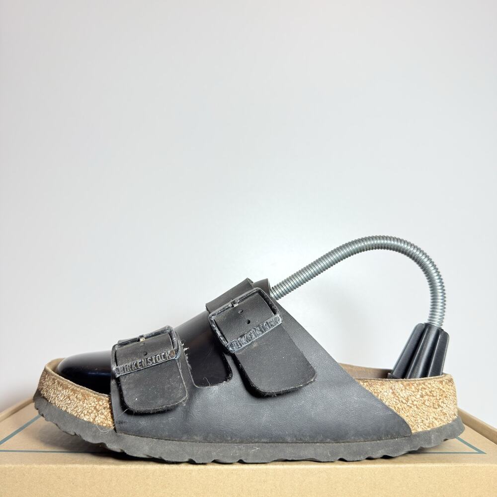 Birkenstock Arizona Black Patent Leather Sandals Women Size 38 EU US 7 Slides